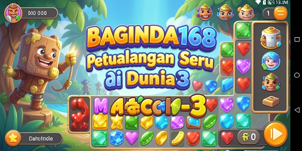 Tampilan gameplay menarik dari BAGINDA168 dengan tantangan Match-3.