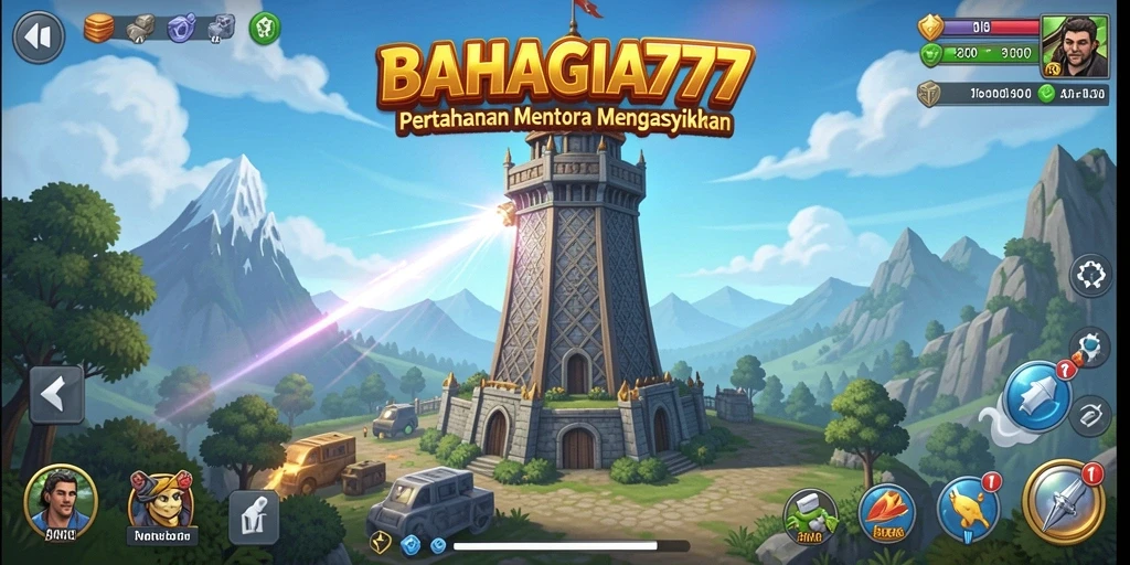 Tampilan gameplay BAHAGIA777 yang mendebarkan dalam Tower Defense.