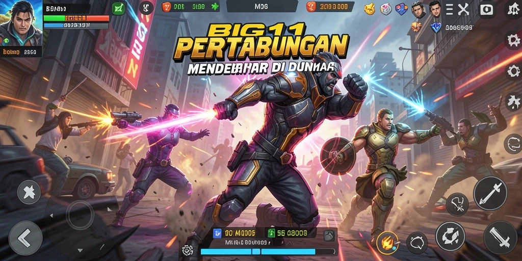 Tampilan gameplay menegangkan dalam BIG11 dengan aksi cepat dan karakter dinamis.