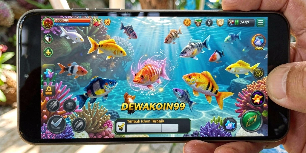 Screenshot gameplay DEWAKOIN99 menampilkan aksi seru Tembak Ikan.