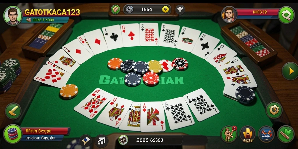 Tampilan gameplay seru GATOTKACA123 dalam bermain Gaple.