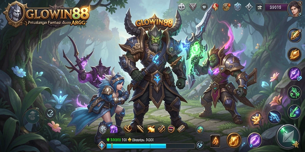 Screenshot GLOWIN88 menampilkan aksi pertempuran yang mendebarkan dalam dunia ARPG.