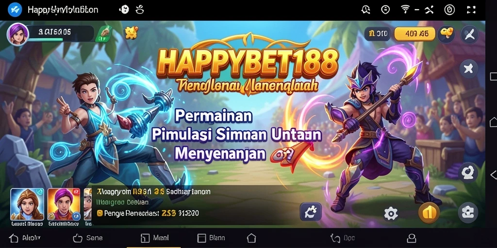 Tangkapan layar dari gameplay <strong>HAPPYBET188</strong> menunjukkan interaksi karakter dan misi yang menyenangkan.