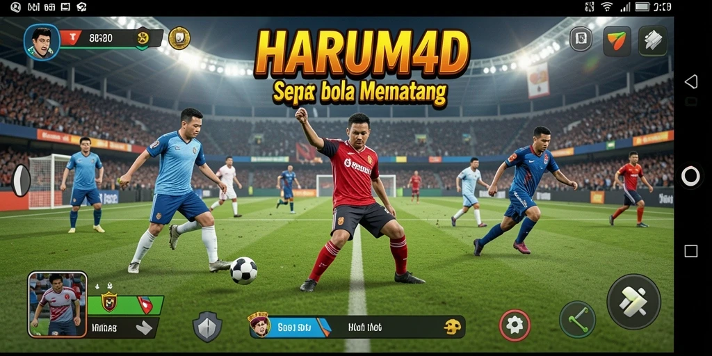 Tampilan gameplay menarik dari HARUM4D yang menampilkan aksi sepak bola.
