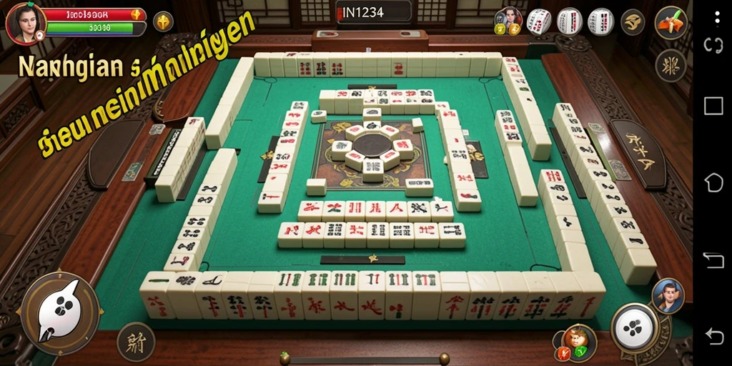 Tampilan gameplay seru dalam IN1234 yang penuh strategi Mahjong.