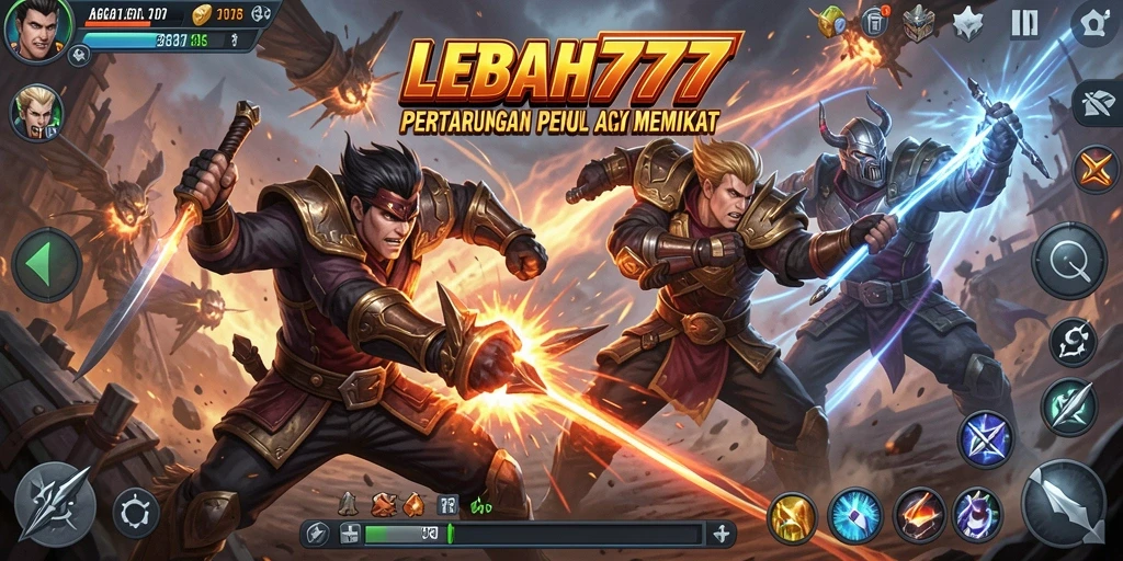 Screenshot utama LEBAH777 menampilkan aksi pertarungan yang mendebarkan.