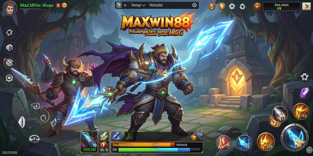 Tampilan memukau dari gameplay ARPG MAXWIN88 yang menampilkan pertempuran seru.