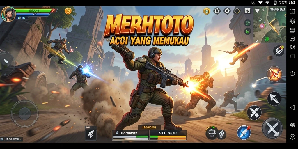 Screenshot gameplay MERAHTOTO penuh aksi yang menegangkan.