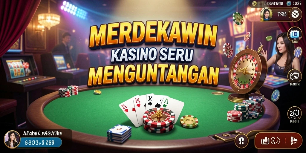 Tampilan utama gameplay <strong>MERDEKAWIN</strong> menampilkan keseruan permainan Kasino.