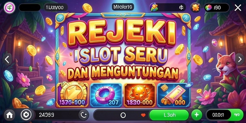 Tampilan gameplay menarik dari REJEKI dengan fitur Slot menguntungkan.