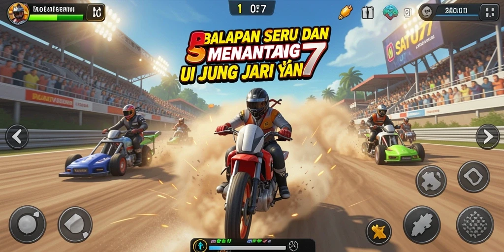 Tampilan permainan SATU77 yang seru dan menantang di lintasan balap.