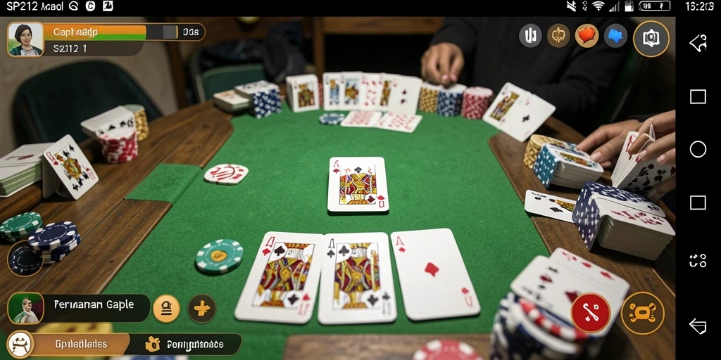 Screenshot gameplay menampilkan serunya bermain Gaple dengan teman.